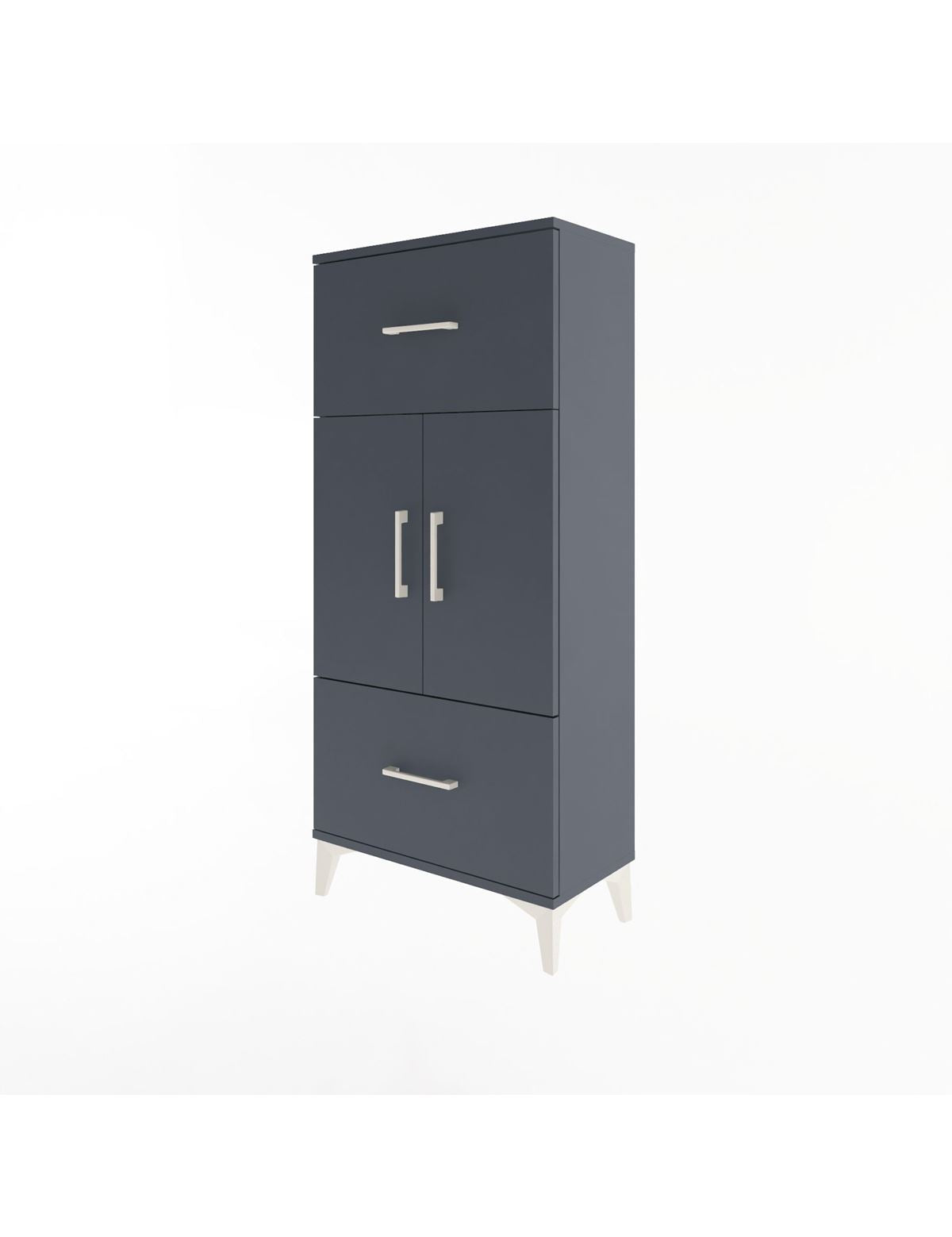 Arges Dolap 2 Raflı 2 Çekmeceli 2 Kapaklı 60x30x134 - S17M099V5A