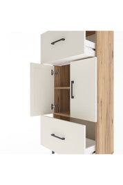 Arges Dolap 2 Raflı 2 Çekmeceli 2 Kapaklı 60x30x134 Çam-Aytaşı