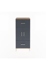 Arges Dolap 2 Raflı 2 Çekmeceli 2 Kapaklı 60x30x134 Çam-Antrasit