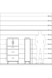 Arges Dolap Tek Raflı 3 Çekmeceli 2 Kapaklı 60x30x134 Aytaşı-Aytaşı