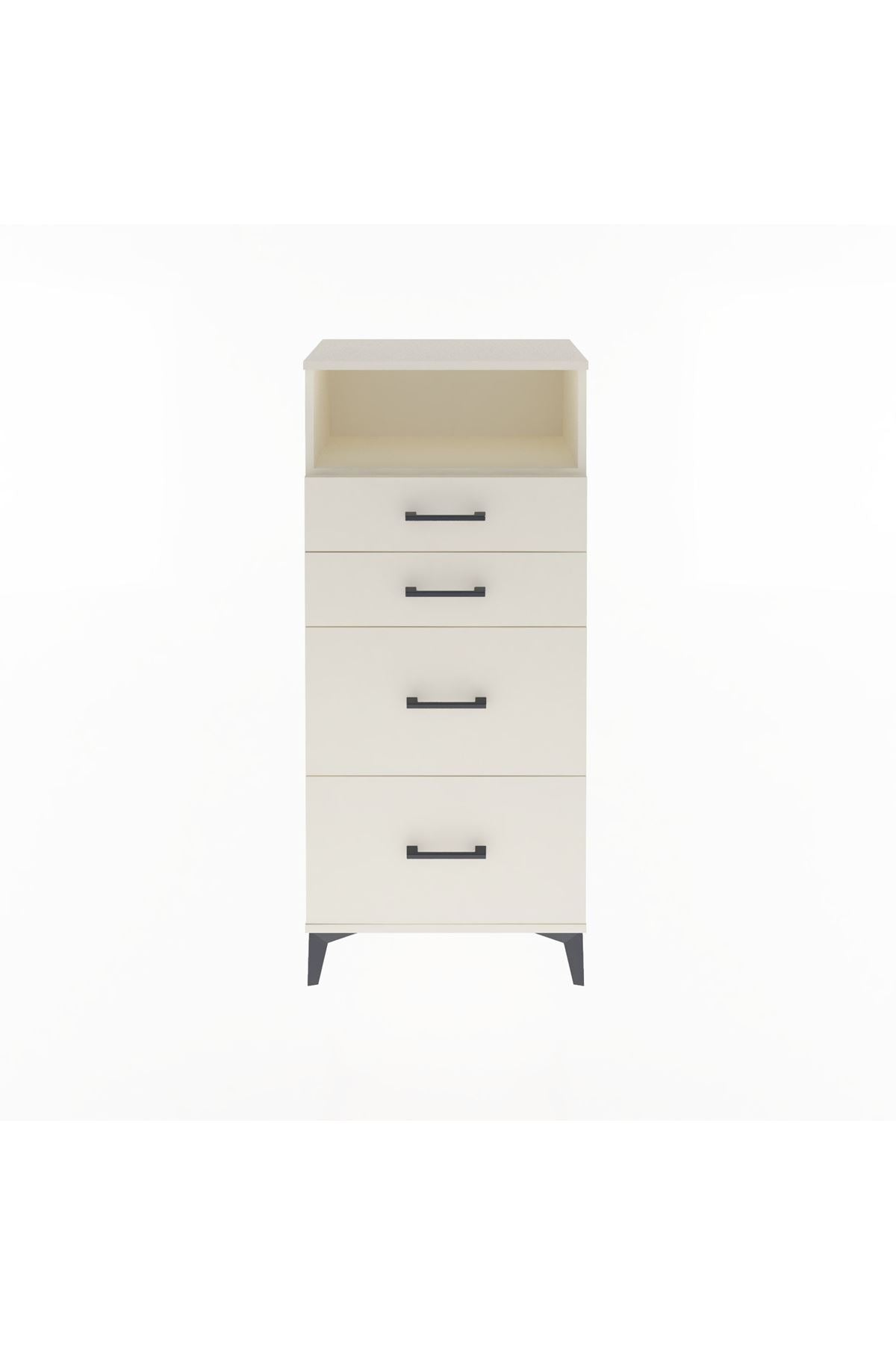 Arges Dolap Tek Raflı 4 Çekmeceli 60x30x134 Aytaşı-Aytaşı