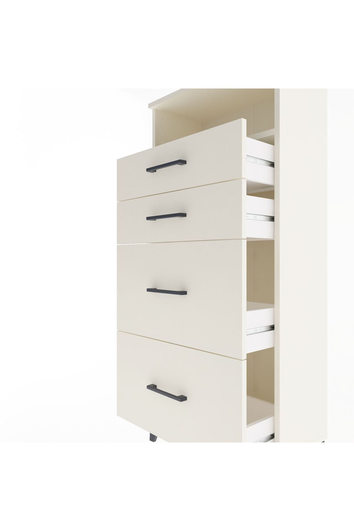 Arges Dolap Tek Raflı 4 Çekmeceli 60x30x134 Aytaşı-Aytaşı