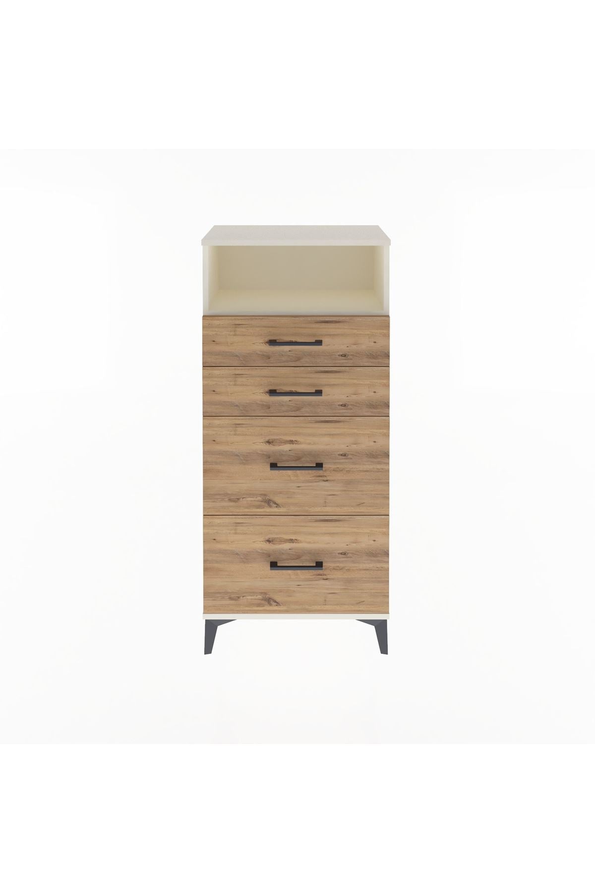 Arges Dolap Tek Raflı 4 Çekmeceli 60x30x134 Aytaşı-Çam