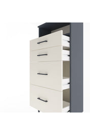 Arges Dolap Tek Raflı 4 Çekmeceli 60x30x134 Antrasit-Aytaşı