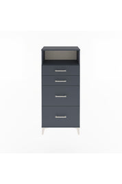 Arges Dolap Tek Raflı 4 Çekmeceli 60x30x134 Antrasit-Antrasit