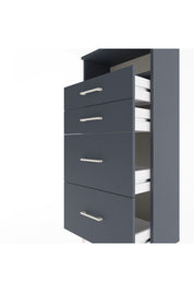 Arges Dolap Tek Raflı 4 Çekmeceli 60x30x134 Antrasit-Antrasit