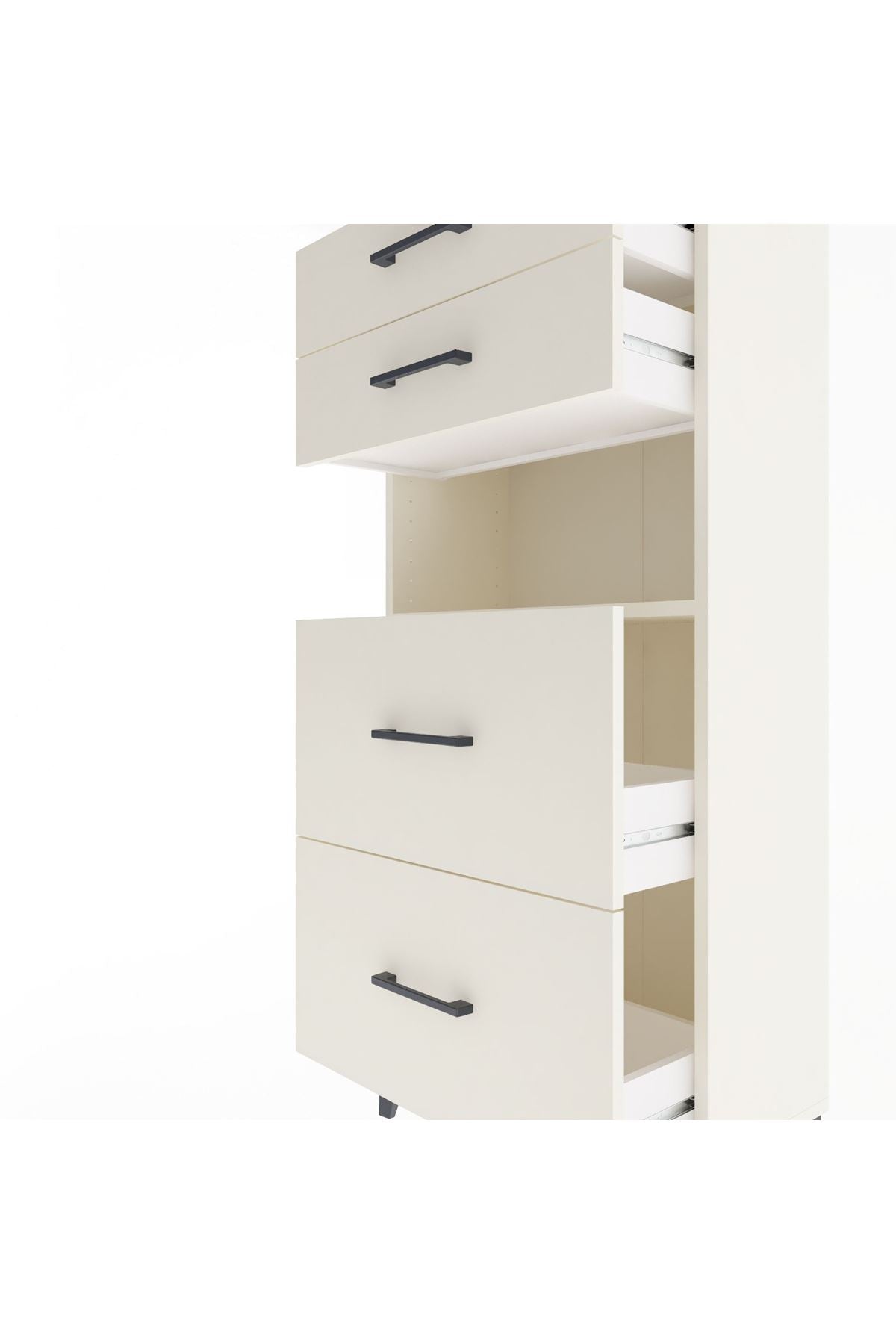 Arges Dolap Tek Raflı 4 Çekmeceli 60x30x134 Aytaşı-Aytaşı