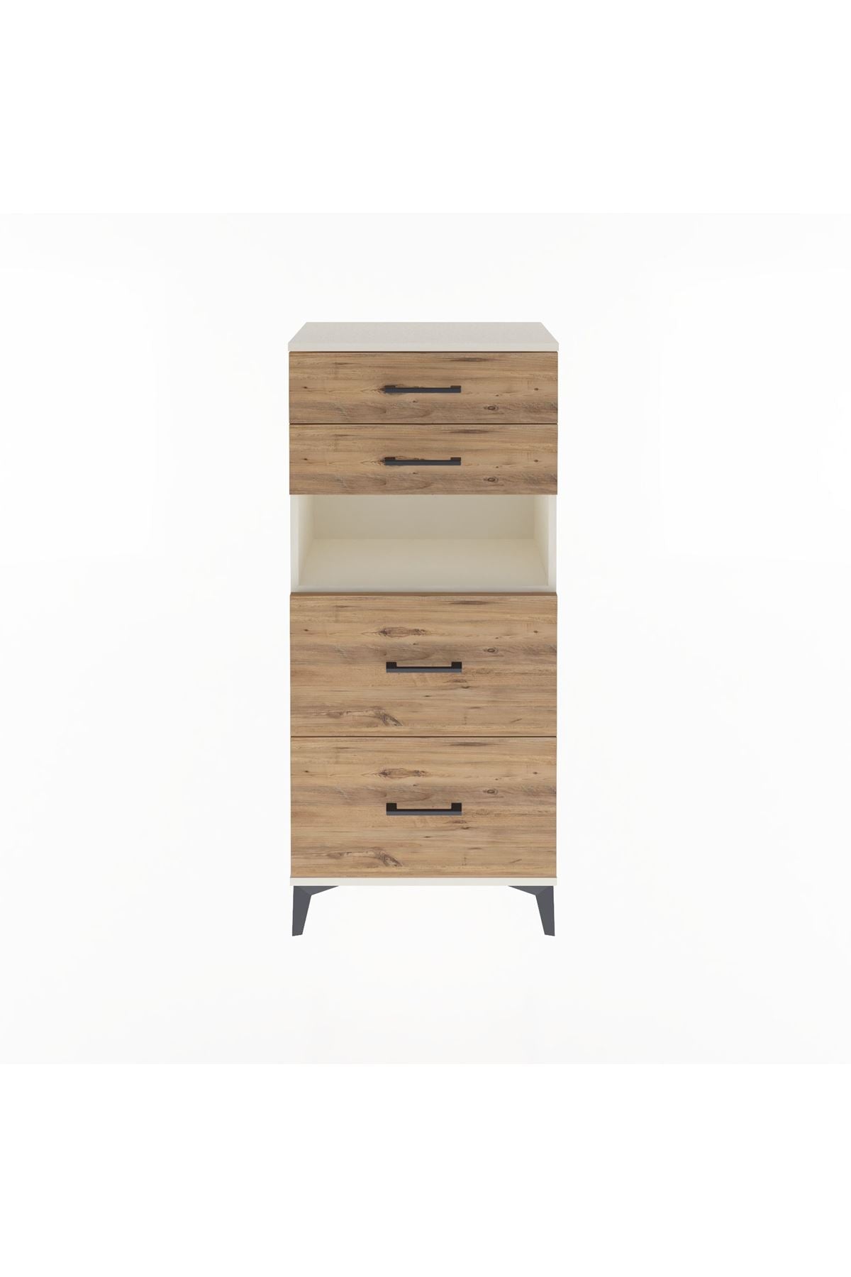 Arges Dolap Tek Raflı 4 Çekmeceli 60x30x134 Aytaşı-Çam