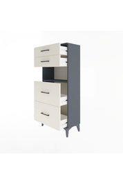 Arges Dolap Tek Raflı 4 Çekmeceli 60x30x134 Antrasit-Aytaşı