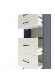 Arges Dolap Tek Raflı 4 Çekmeceli 60x30x134 Antrasit-Aytaşı