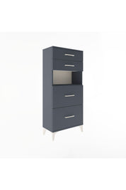 Arges Dolap Tek Raflı 4 Çekmeceli 60x30x134 Antrasit-Antrasit