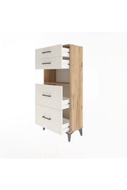 Arges Dolap Tek Raflı 4 Çekmeceli 60x30x134 Çam-Aytaşı