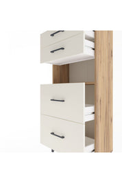 Arges Dolap Tek Raflı 4 Çekmeceli 60x30x134 Çam-Aytaşı