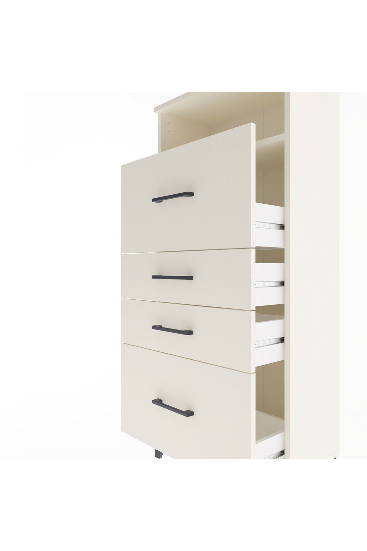 Arges Dolap Tek Raflı 4 Çekmeceli 60x30x134 Aytaşı-Aytaşı