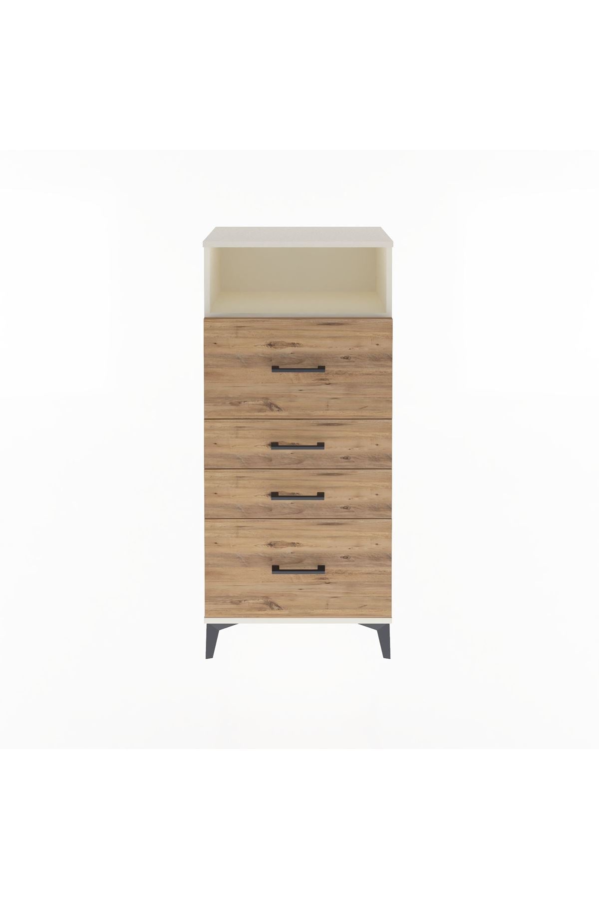Arges Dolap Tek Raflı 4 Çekmeceli 60x30x134 Aytaşı-Çam