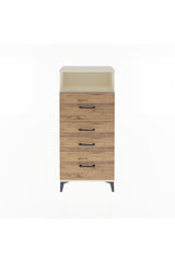 Arges Dolap Tek Raflı 4 Çekmeceli 60x30x134