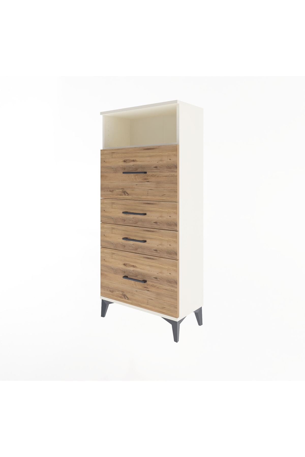 Arges Dolap Tek Raflı 4 Çekmeceli 60x30x134 Aytaşı-Çam