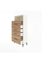 Arges Dolap Tek Raflı 4 Çekmeceli 60x30x134 Aytaşı-Çam