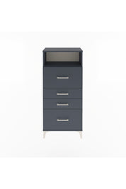 Arges Dolap Tek Raflı 4 Çekmeceli 60x30x134 Antrasit-Antrasit