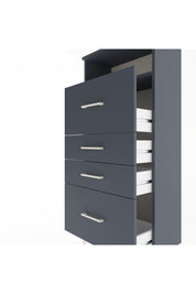 Arges Dolap Tek Raflı 4 Çekmeceli 60x30x134 Antrasit-Antrasit