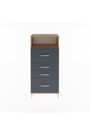 Arges Dolap Tek Raflı 4 Çekmeceli 60x30x134 Çam-Antrasit