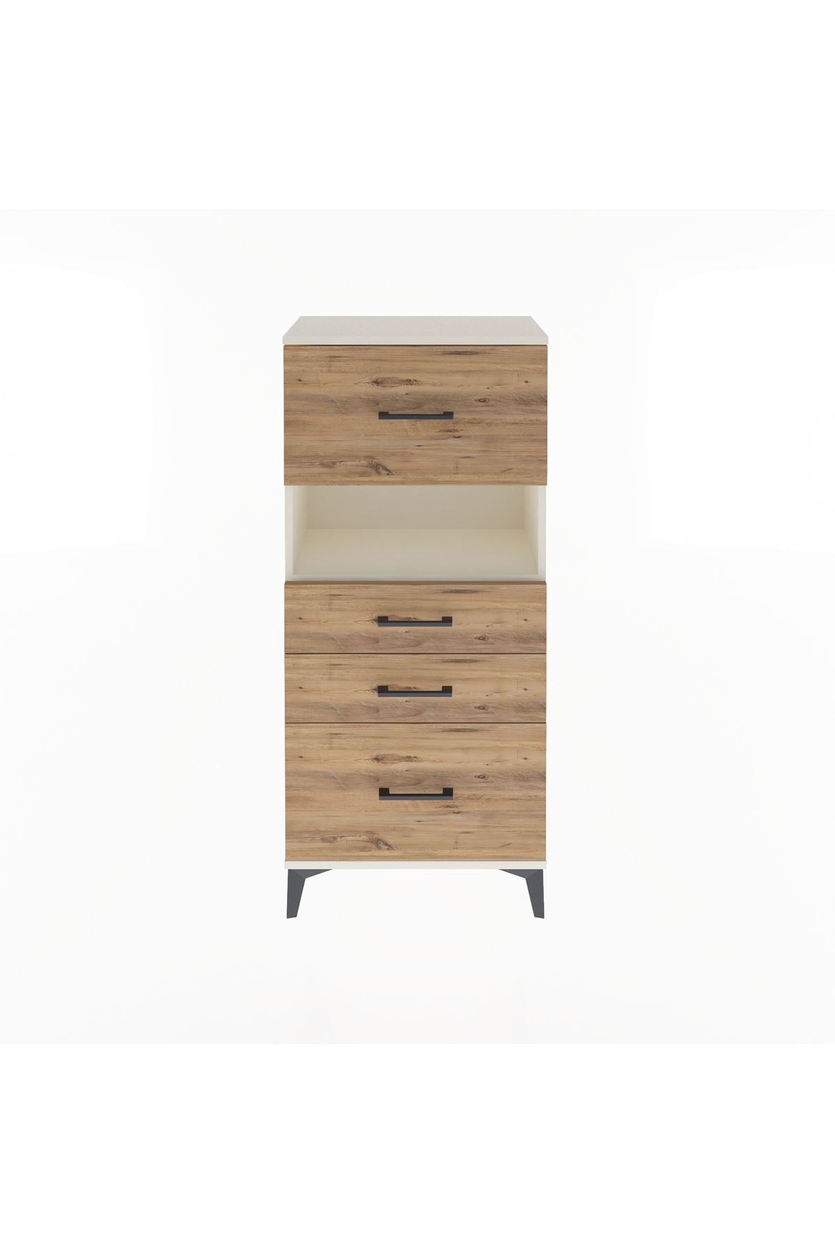 Arges Dolap Tek Raflı 4 Çekmeceli 60x30x134 Aytaşı-Çam