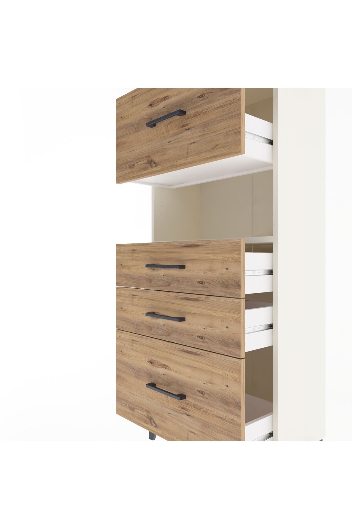 Arges Dolap Tek Raflı 4 Çekmeceli 60x30x134 Aytaşı-Çam