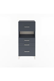 Arges Dolap Tek Raflı 4 Çekmeceli 60x30x134 Antrasit-Antrasit