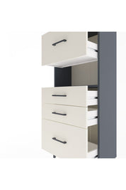 Arges Dolap Tek Raflı 4 Çekmeceli 60x30x134 Antrasit-Aytaşı