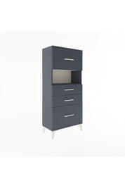 Arges Dolap Tek Raflı 4 Çekmeceli 60x30x134 Antrasit-Antrasit