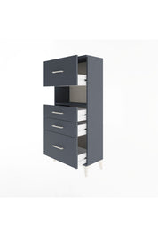 Arges Dolap Tek Raflı 4 Çekmeceli 60x30x134 Antrasit-Antrasit