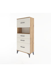 Arges Dolap Tek Raflı 4 Çekmeceli 60x30x134 Çam-Aytaşı