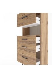 Arges Dolap Tek Raflı 4 Çekmeceli 60x30x134 Çam-Çam