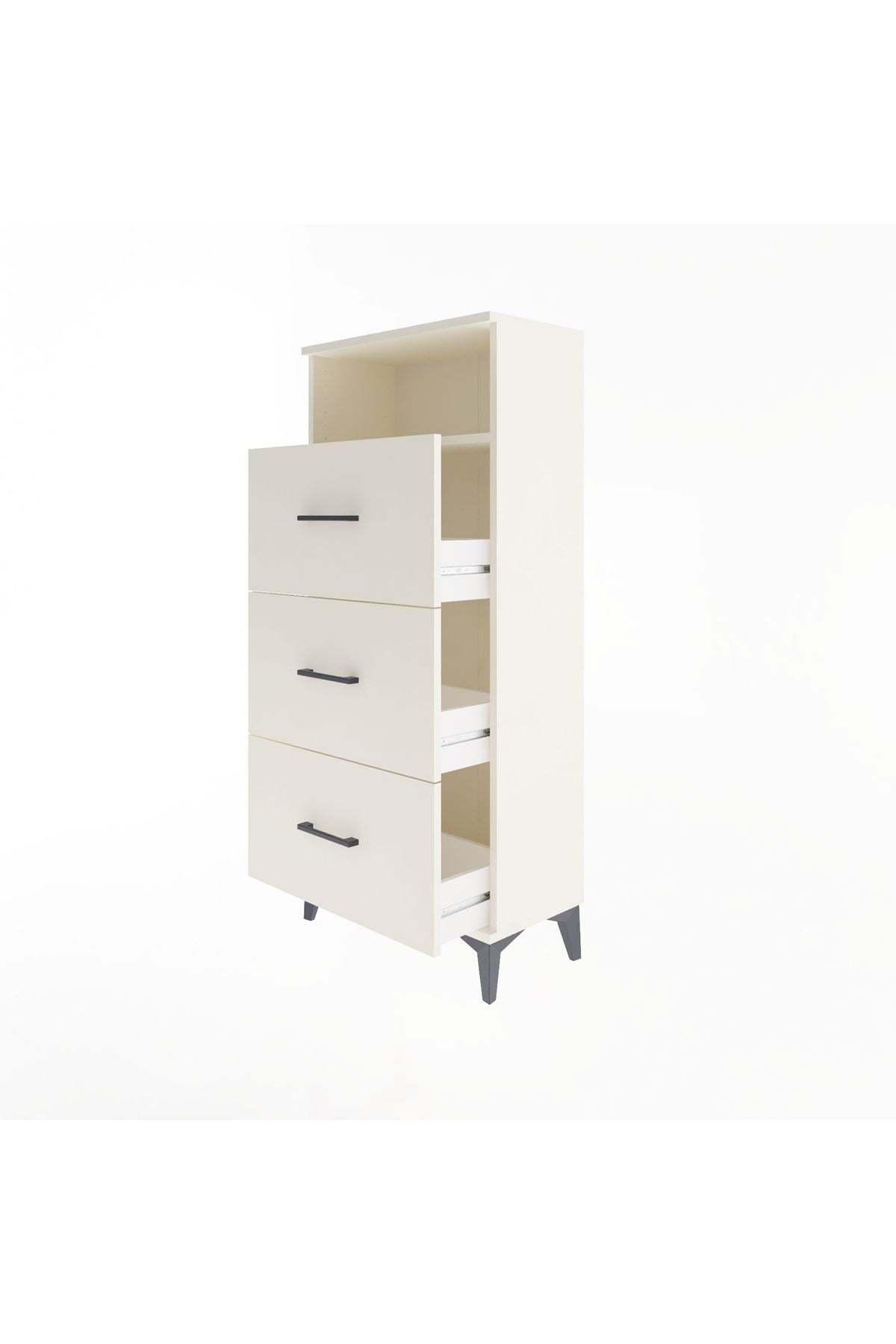 Arges Dolap Tek Raflı 3 Çekmeceli 60x30x134 Aytaşı-Aytaşı