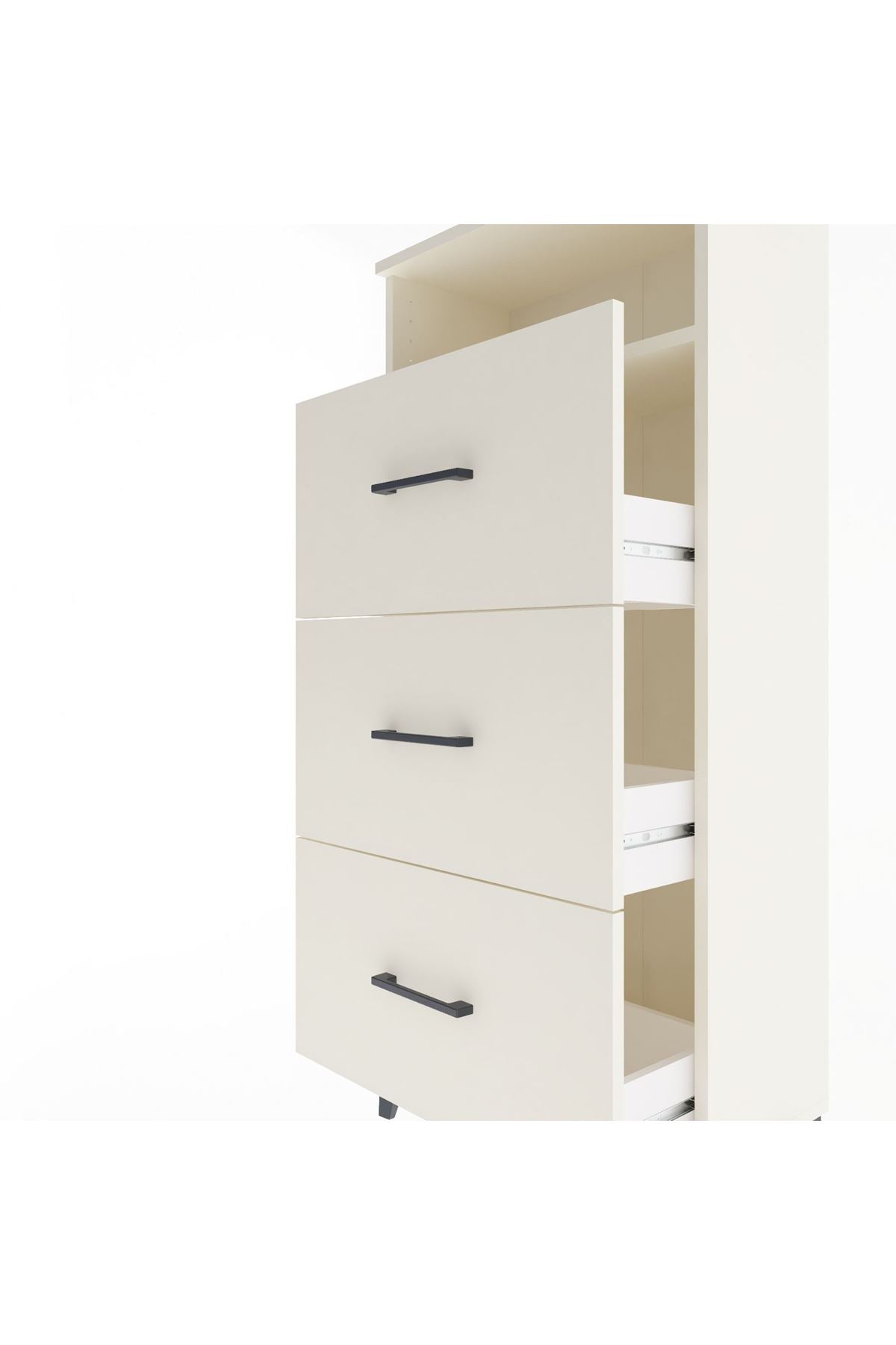 Arges Dolap Tek Raflı 3 Çekmeceli 60x30x134 Aytaşı-Aytaşı