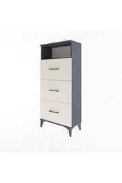 Arges Dolap Tek Raflı 3 Çekmeceli 60x30x134 Antrasit-Aytaşı