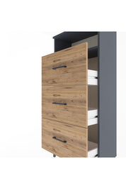 Arges Dolap Tek Raflı 3 Çekmeceli 60x30x134 Antrasit-Çam