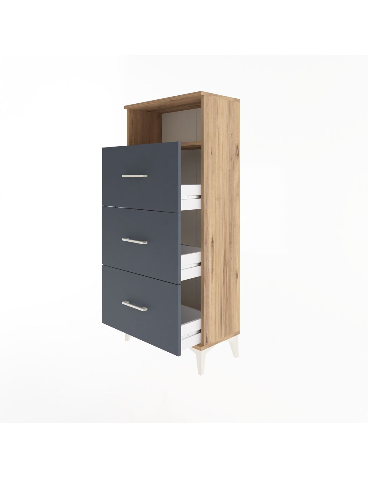 Arges Dolap Tek Raflı 3 Çekmeceli 60x30x134 - S17M105V8A