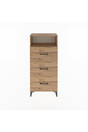 Arges Dolap Tek Raflı 3 Çekmeceli 60x30x134 Çam-Çam