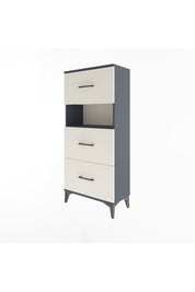 Arges Dolap Tek Raflı 3 Çekmeceli 60x30x134 Antrasit-Aytaşı