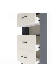Arges Dolap Tek Raflı 3 Çekmeceli 60x30x134 Antrasit-Aytaşı