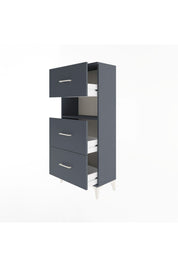 Arges Dolap Tek Raflı 3 Çekmeceli 60x30x134 Antrasit-Antrasit