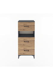 Arges Dolap Tek Raflı 3 Çekmeceli 60x30x134 Antrasit-Çam