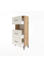 Arges Dolap Tek Raflı 3 Çekmeceli 60x30x134 Çam-Aytaşı