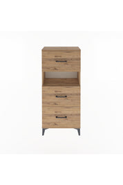 Arges Dolap Tek Raflı 3 Çekmeceli 60x30x134 Çam-Çam