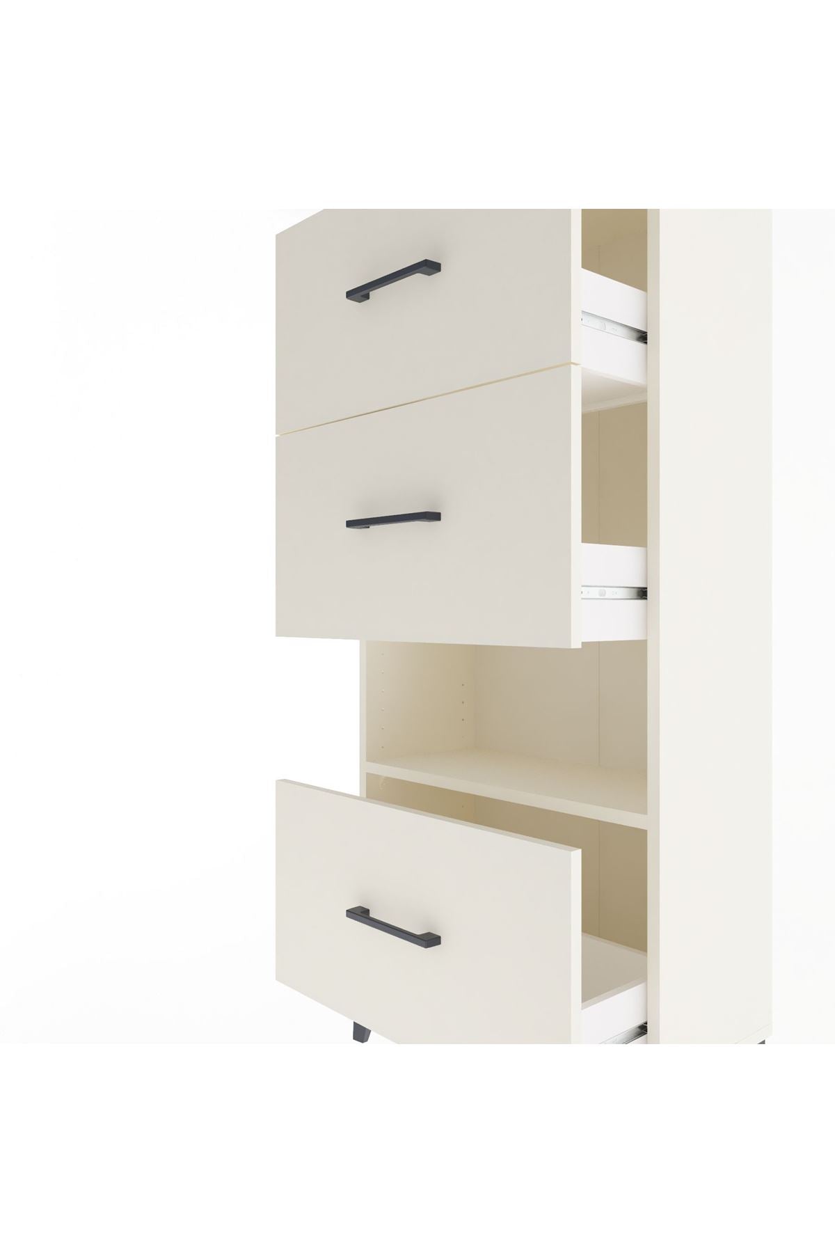 Arges Dolap Tek Raflı 3 Çekmeceli 60x30x134 Aytaşı-Aytaşı