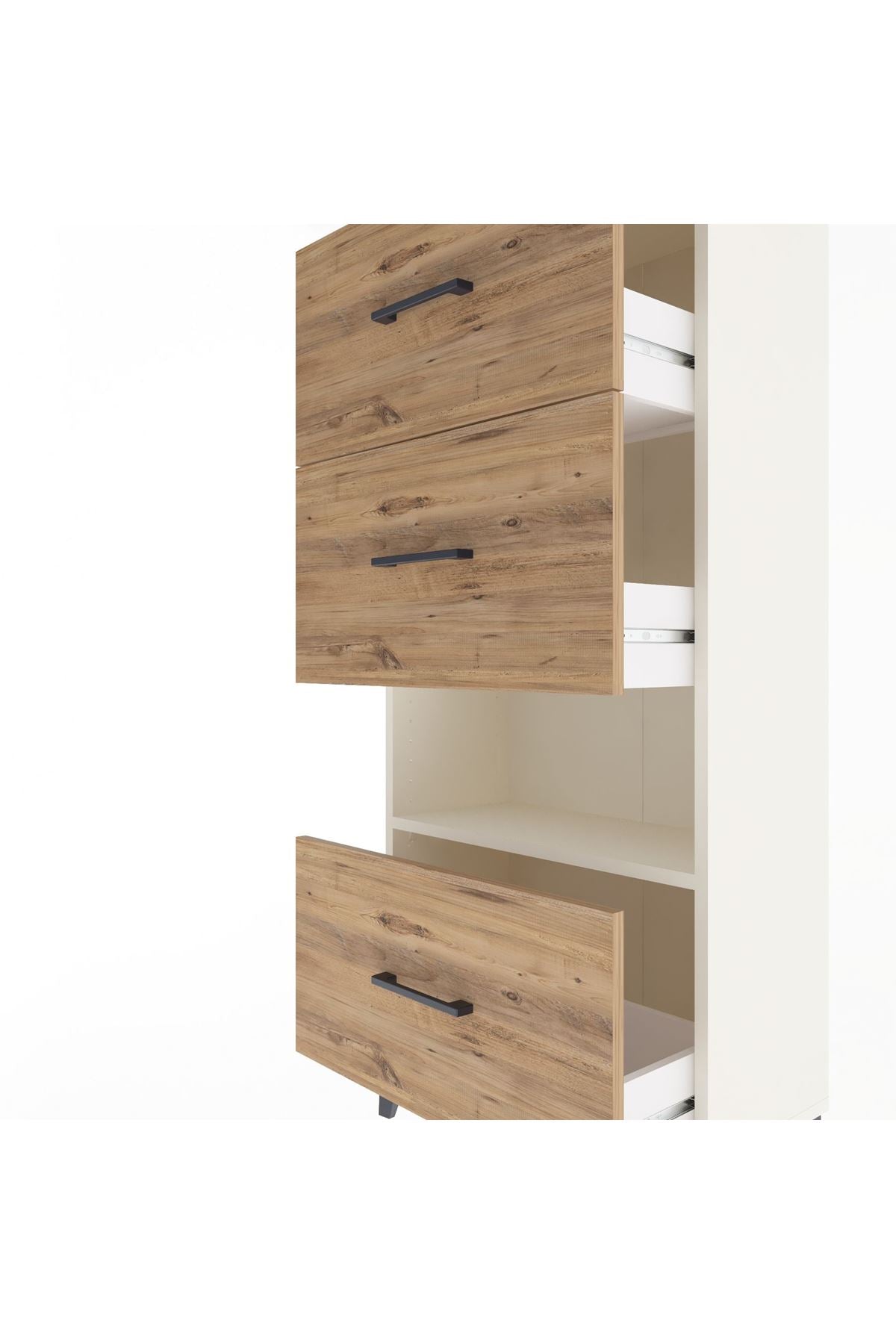 Arges Dolap Tek Raflı 3 Çekmeceli 60x30x134 Aytaşı-Çam