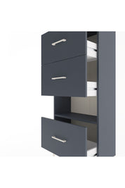 Arges Dolap Tek Raflı 3 Çekmeceli 60x30x134 Antrasit-Antrasit