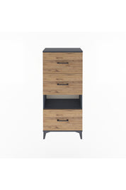 Arges Dolap Tek Raflı 3 Çekmeceli 60x30x134 Antrasit-Çam