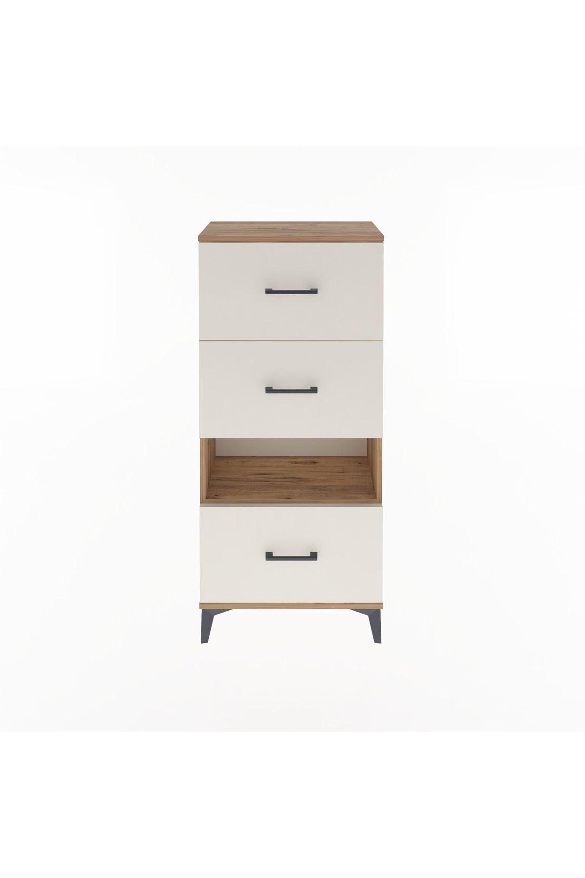 Arges Dolap Tek Raflı 3 Çekmeceli 60x30x134 Çam-Aytaşı